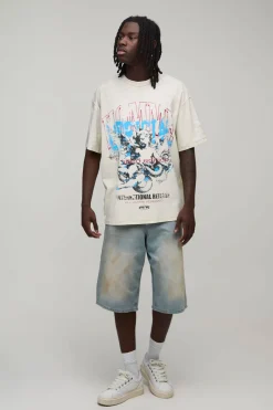 T-shirt Écru Oversize À Coutures Apparentes Effet Spray Renaissance
