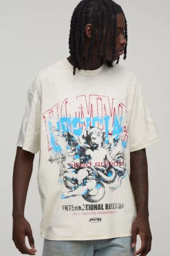 T-shirt Écru Oversize À Coutures Apparentes Effet Spray Renaissance