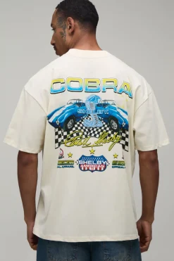 T-shirt Écru Oversize Imprimé Licence Voiture Shelby Cobra