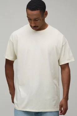 T-shirt Écru Oversize À Imprimé Oiseau Pochoir