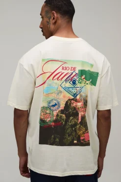 T-shirt Écru Oversize À Imprimé Photographique Rio De Janeiro