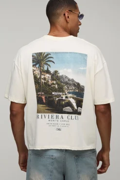 T-shirt Écru Oversize À Imprimé Photographique Rivera