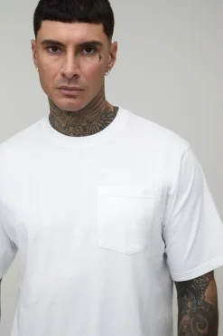 T-shirt Décontracté À Poche Pour Homme Grand