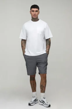 T-shirt Décontracté À Poche Pour Homme Grand