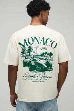 T-shirt de course Monaco oversize en écru