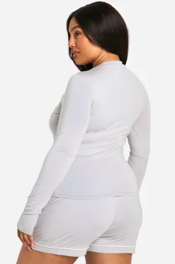 T-shirt de détente à manches longues en modal Plus