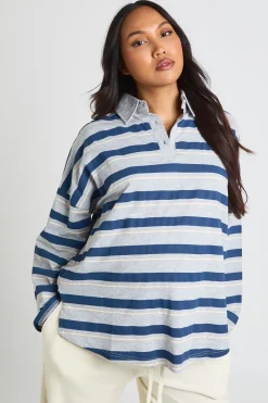 T-shirt De Maternité À Col Et Rayures