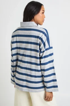 T-shirt De Maternité À Col Et Rayures