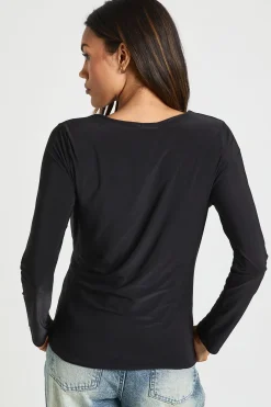 T-Shirt de Maternité à Manches Longues Double Couche Soyeux