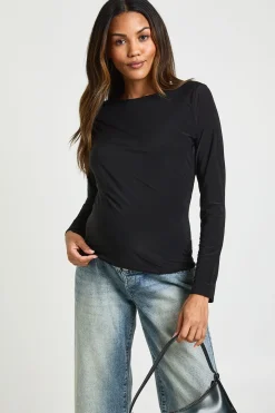 T-Shirt de Maternité à Manches Longues Double Couche Soyeux