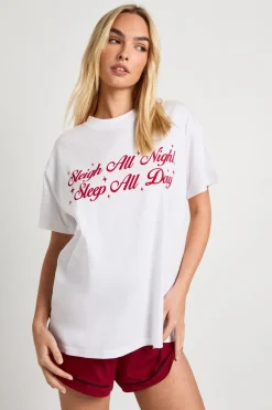 T-shirt de nuit surdimensionné "Sleigh All Day" de Noël