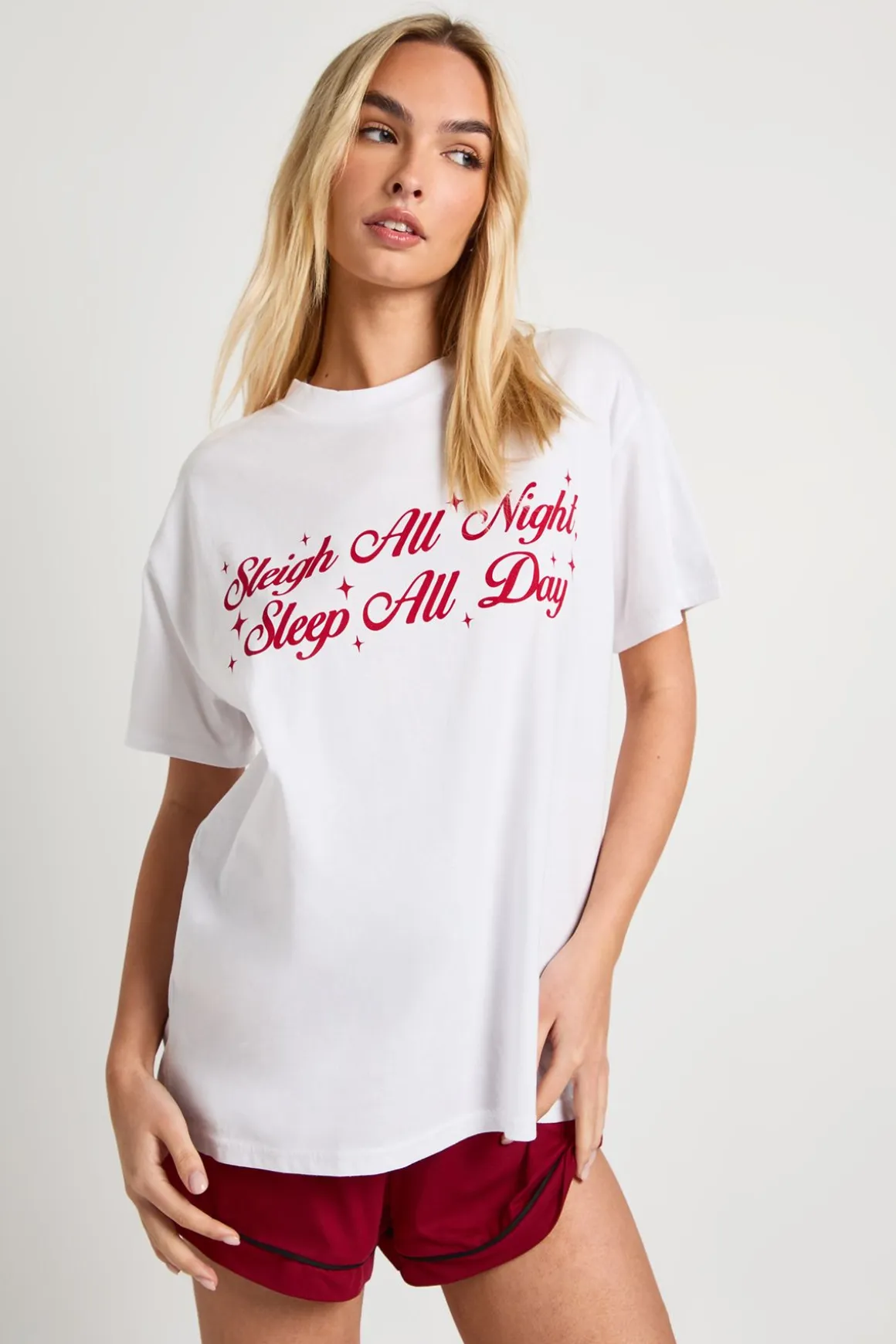 T-shirt de nuit surdimensionné "Sleigh All Day" de Noël