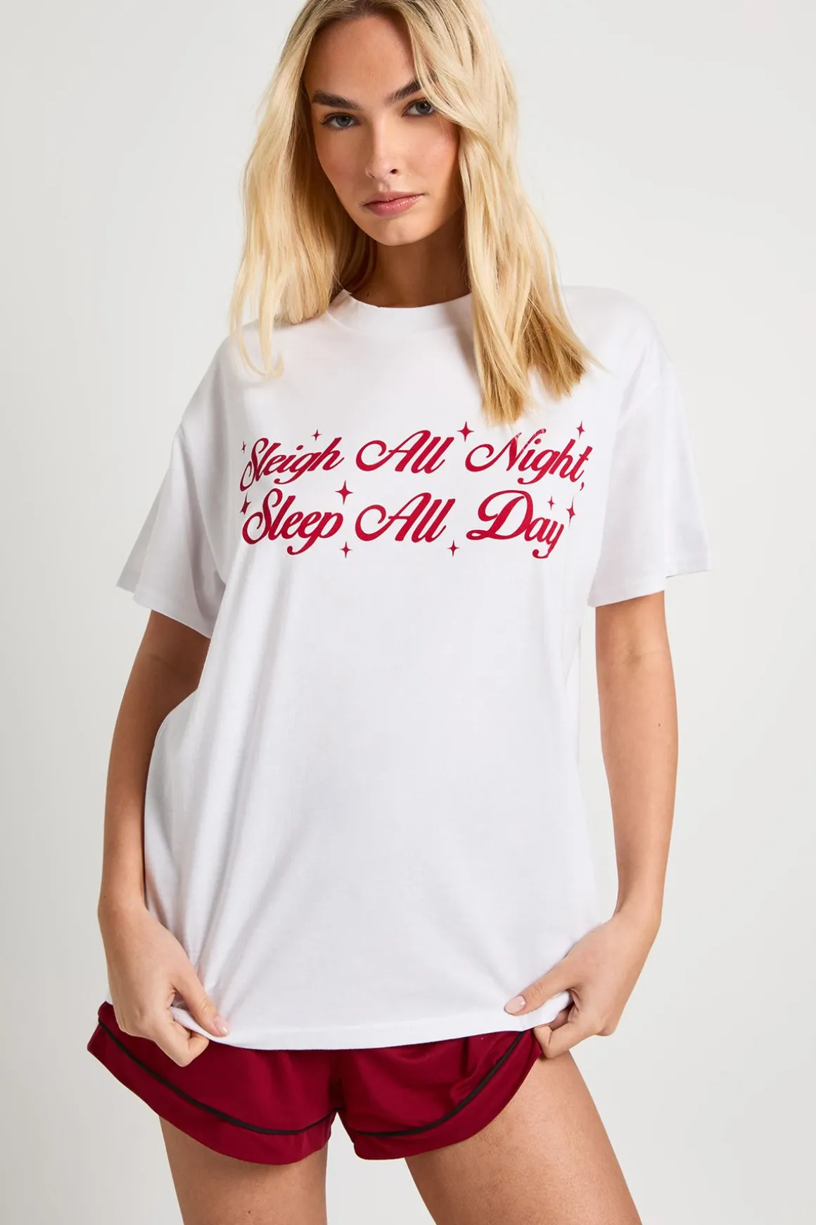 T-shirt de nuit surdimensionné "Sleigh All Day" de Noël