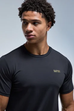 boohooMAN T-shirt De Performance Homme Active Gold Coupe Regular<Femme T-Shirts|Athleisure