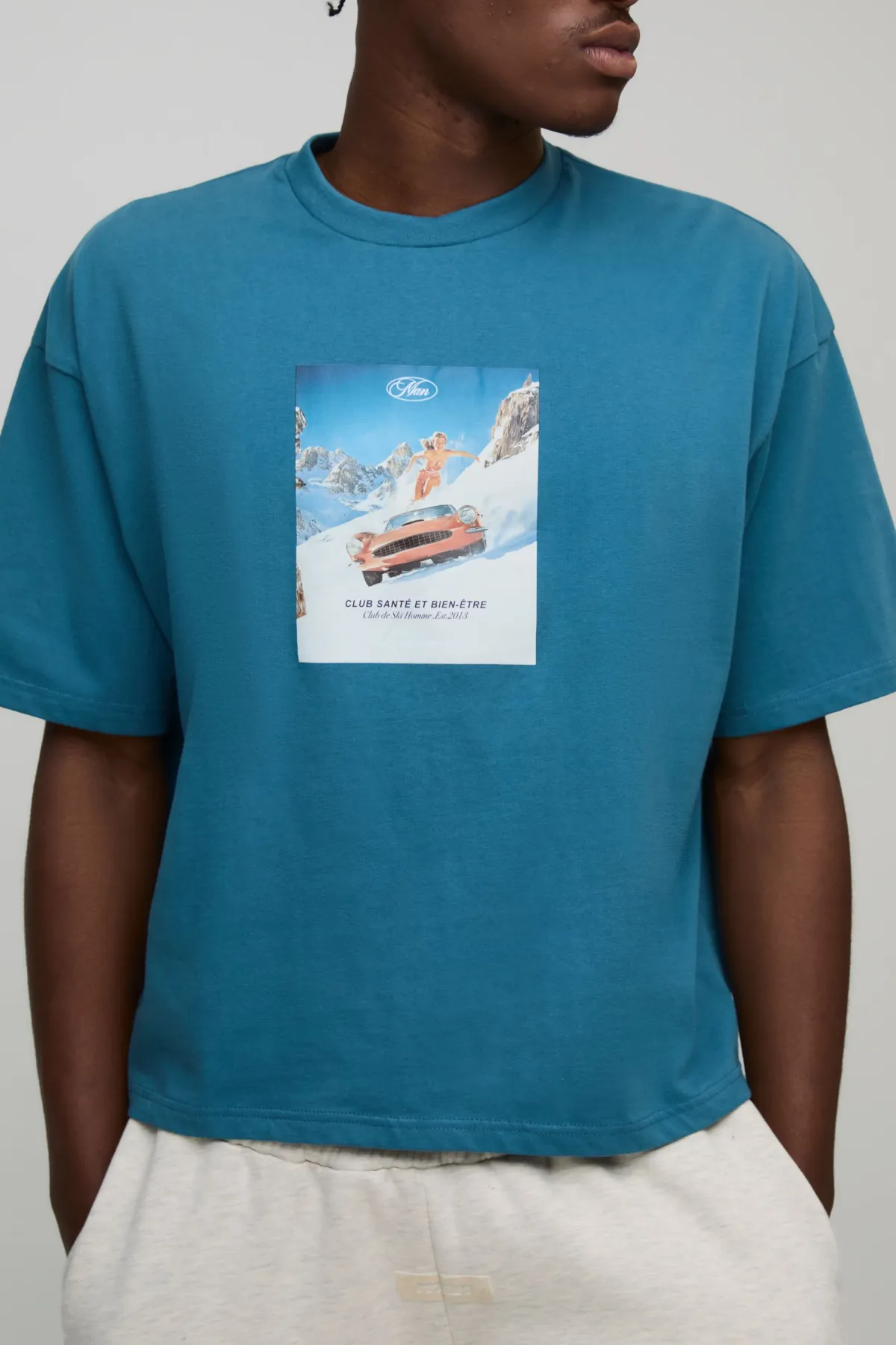 boohooMAN T-shirt de ski surdimensionné à coupe carrée<Homme T-Shirts Impriméstendances|T-Shirts