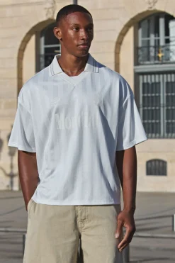 T-shirt De Sport Ample Col V En Mesh À Rayures Universitaires Oversize