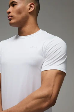 boohooMAN T-shirt de sport droit imprimé - MAN Active<Homme Nouveautés Grande Taille|Tout Afficher