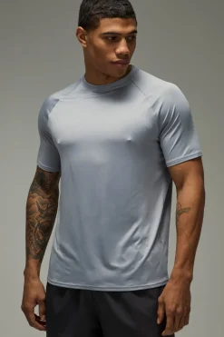 T-shirt De Sport Homme Coupe Ajustée Manches Raglan Essentials Léger Pour Salle De Sport