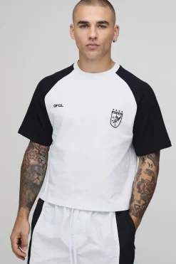 boohooMAN T-shirt De Sport Raglan Boxy Raccourci Coupe Regular<Homme T-Shirts