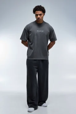 boohooMAN T-shirt Délavé À Col Étendu Et Silhouette Oversize One More Rep<Femme Tout Afficher Activewear|Athleisure