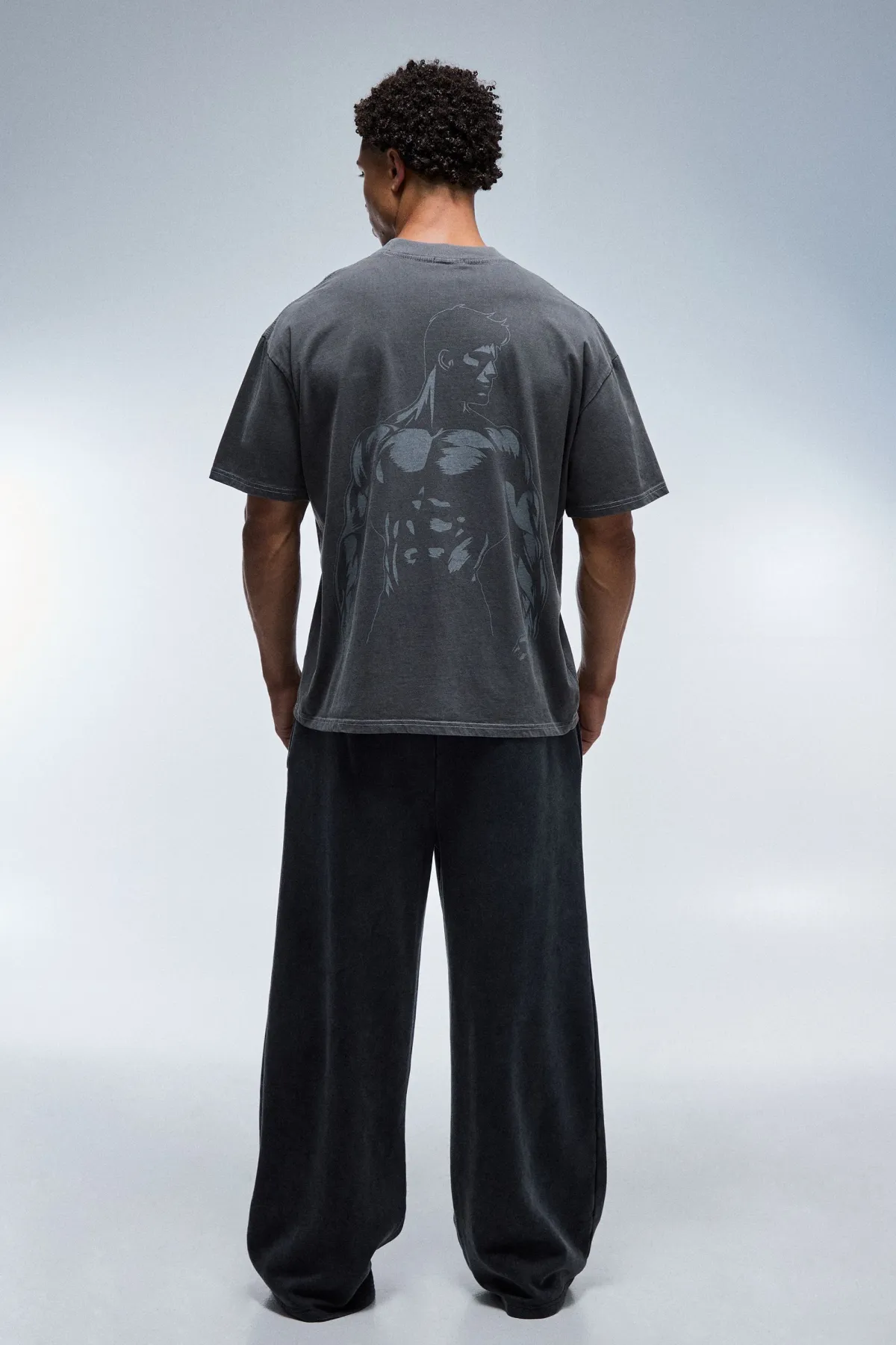 boohooMAN T-shirt Délavé À Col Étendu Et Silhouette Oversize One More Rep<Femme Tout Afficher Activewear|Athleisure