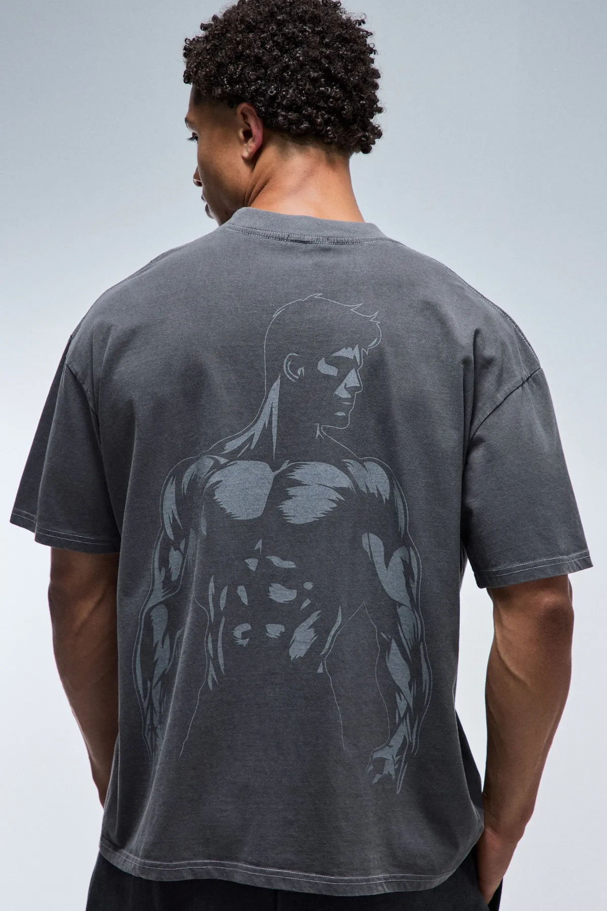boohooMAN T-shirt Délavé À Col Étendu Et Silhouette Oversize One More Rep<Femme Tout Afficher Activewear|Athleisure