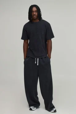 T-shirt Délavé Coupe Regular Avec Poche Poitrine Pour Homme Grand