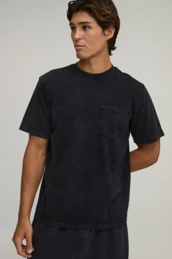 T-shirt Délavé Coupe Regular Avec Poche Poitrine Essentiel
