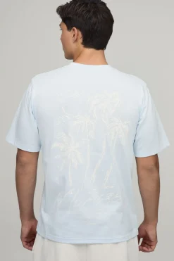 T-shirt Délavé À Imprimé Palmiers Coupe Regular