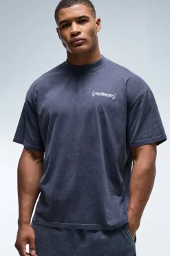 T-shirt Délavé Oversize À Col Allongé One More Rep