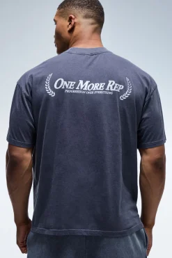 T-shirt Délavé Oversize À Col Allongé One More Rep