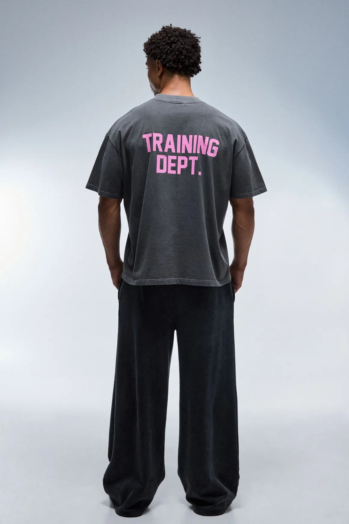 T-shirt Délavé Oversize Col Étendu Training Dept