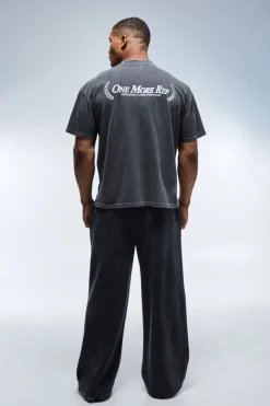 T-shirt Délavé Oversize Col Étendu One More Rep