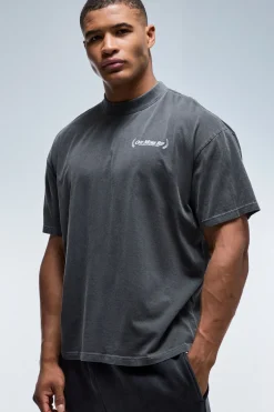 T-shirt Délavé Oversize Col Étendu One More Rep