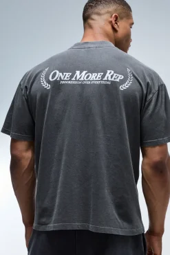T-shirt Délavé Oversize Col Étendu One More Rep