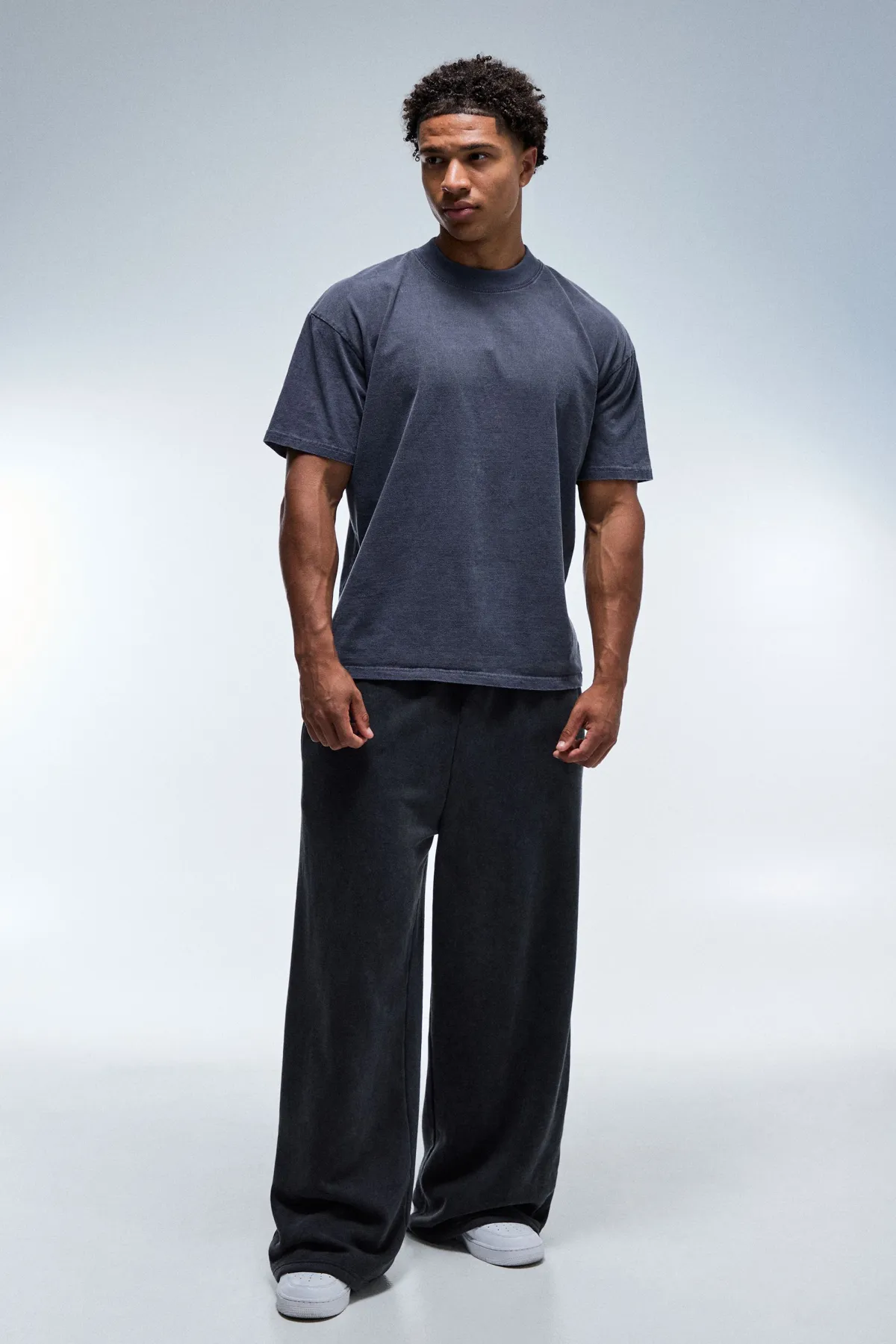 boohooMAN T-shirt Délavé Oversized À Col Montant Training Dept<Femme Tout Afficher Activewear|Athleisure
