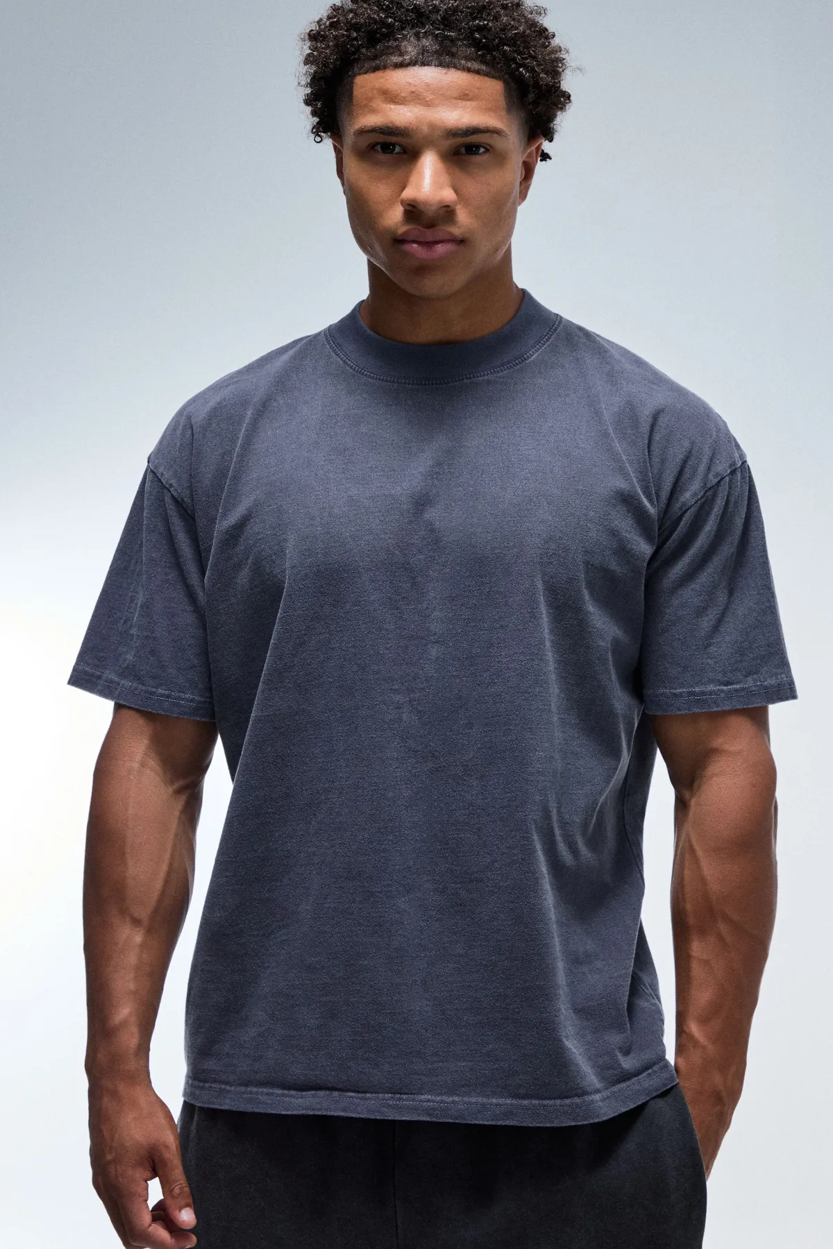 boohooMAN T-shirt Délavé Oversized À Col Montant Training Dept<Femme Tout Afficher Activewear|Athleisure