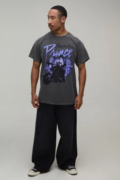 boohooMAN T-shirt Délavé Oversize Imprimé Licence Prince Synthétiquerple Rain<Homme T-Shirts Impriméstendances|T-Shirts