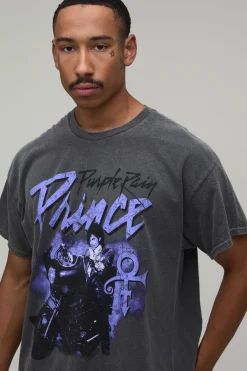 boohooMAN T-shirt Délavé Oversize Imprimé Licence Prince Synthétiquerple Rain<Homme T-Shirts Impriméstendances|T-Shirts