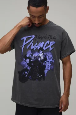 boohooMAN T-shirt Délavé Oversize Imprimé Licence Prince Synthétiquerple Rain<Homme T-Shirts Impriméstendances|T-Shirts