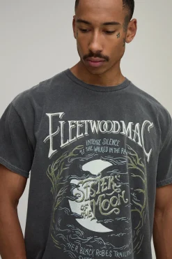 boohooMAN T-shirt Délavé Oversize Imprimé Licence Fleetwood Mac<Homme T-Shirts Impriméstendances|T-Shirts