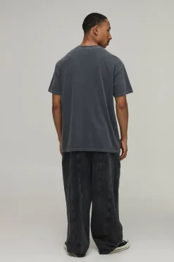 T-shirt Délavé Oversize À Imprimé Licence Spiderman Gothique