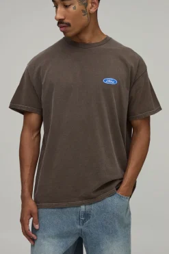 boohooMAN T-shirt Délavé Oversize À Imprimé Plaque Ford<Homme T-Shirts Impriméstendances|T-Shirts