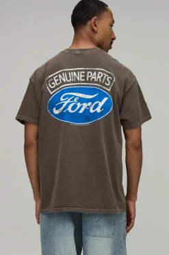 boohooMAN T-shirt Délavé Oversize À Imprimé Plaque Ford<Homme T-Shirts Impriméstendances|T-Shirts