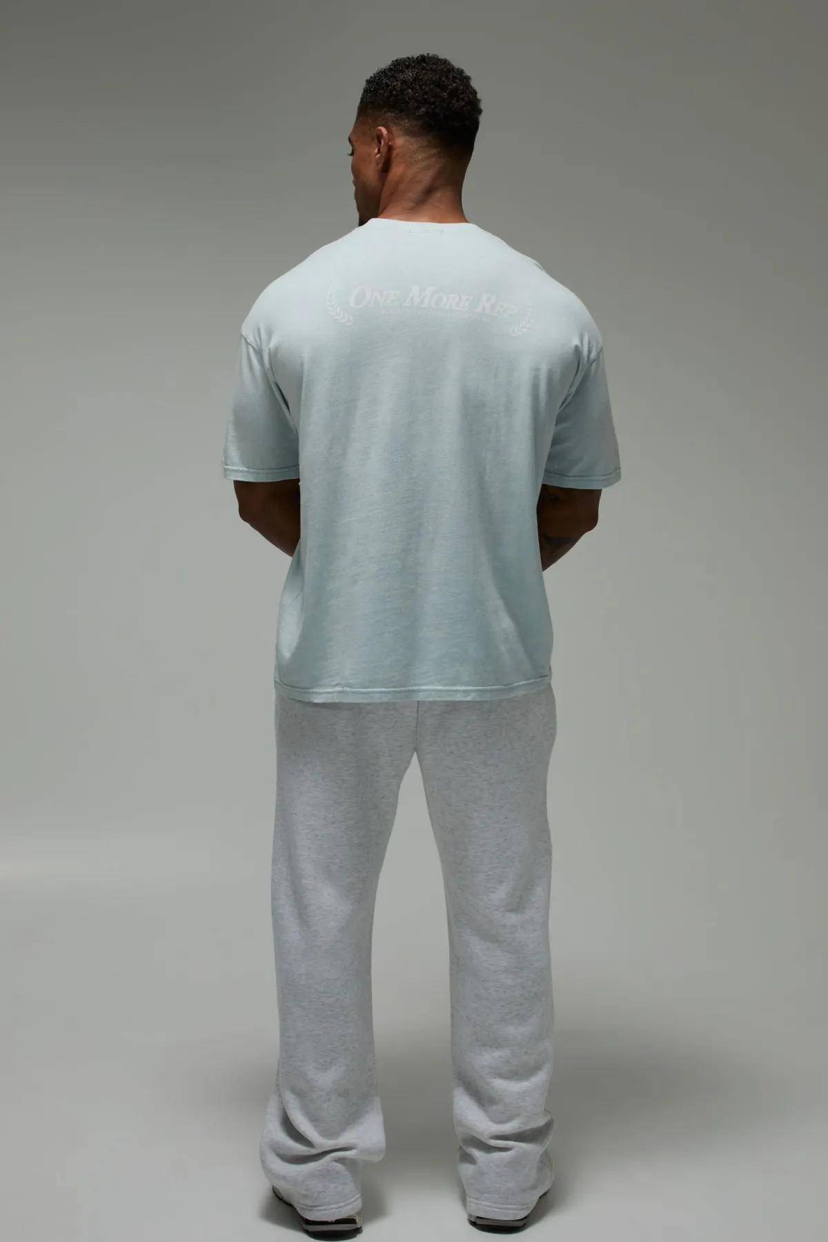 boohooMAN T-shirt Délavé Oversize One More Rep<Femme Tout Afficher|Tout Afficher Activewear