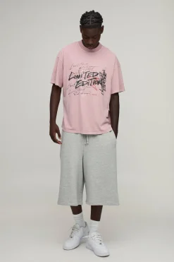 boohooMAN T-shirt Délavé Oversize À Imprimé Empilé Édition Limitée<Homme T-Shirts Impriméstendances|T-Shirts