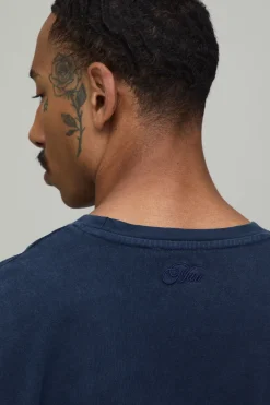 T-shirt Délavé Surdimensionné En Coton Épais