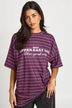 T-shirt doux à rayures Upper East Side