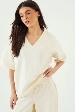 T-Shirt DSGN Studio Interlock Col V Coupe Oversize