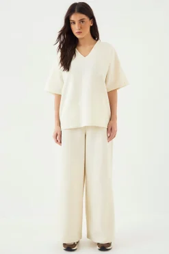 T-Shirt DSGN Studio Interlock Col V Coupe Oversize